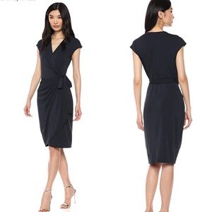 Lark & Ro Cap Sleeve Wrap Dress in Navy XS